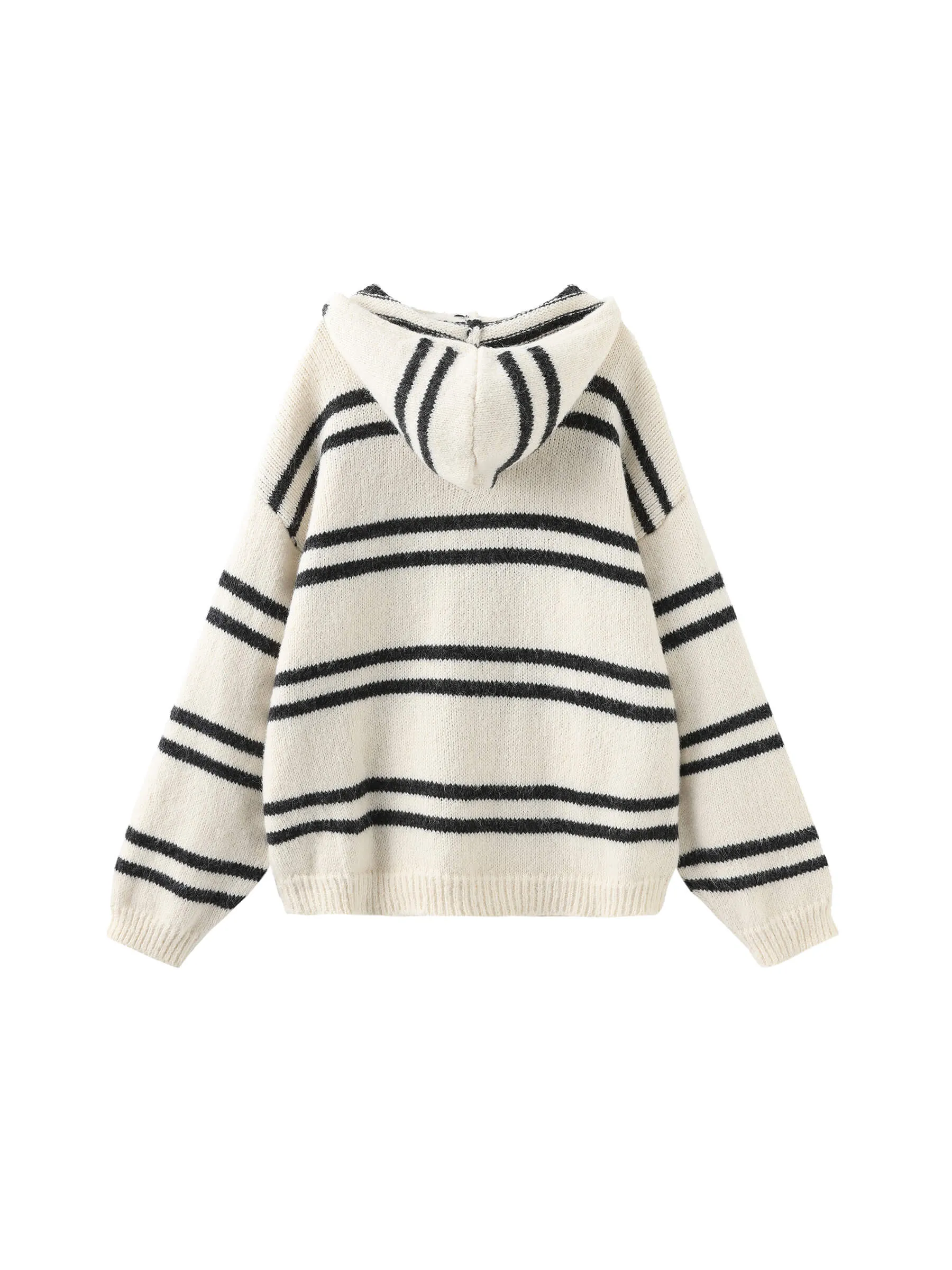 Striped Hooded Cardigan