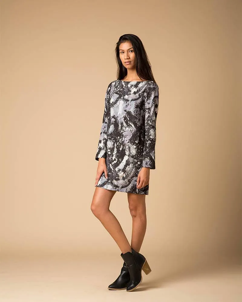 Suki   Solaine | Galatea Print Crepe Longsleeve Mini Dress