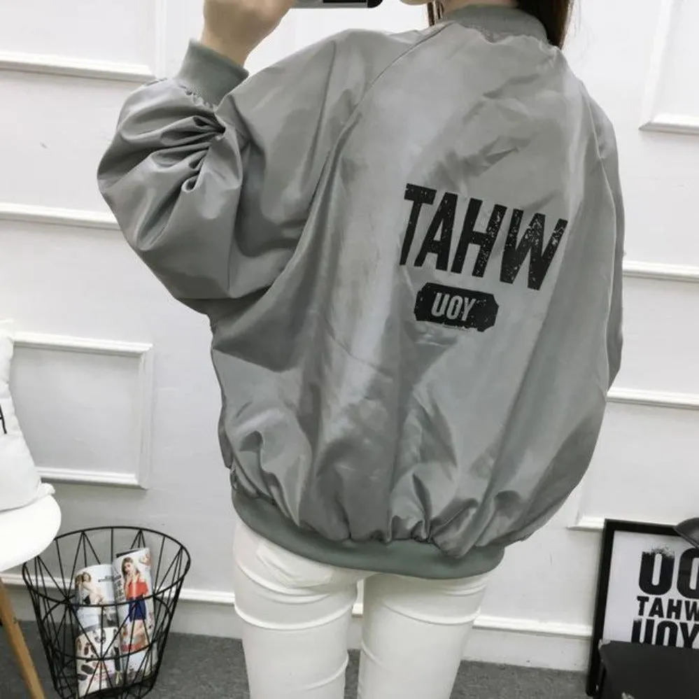 Thin Windbreaker Outwear Bomber Baseball  Jacket