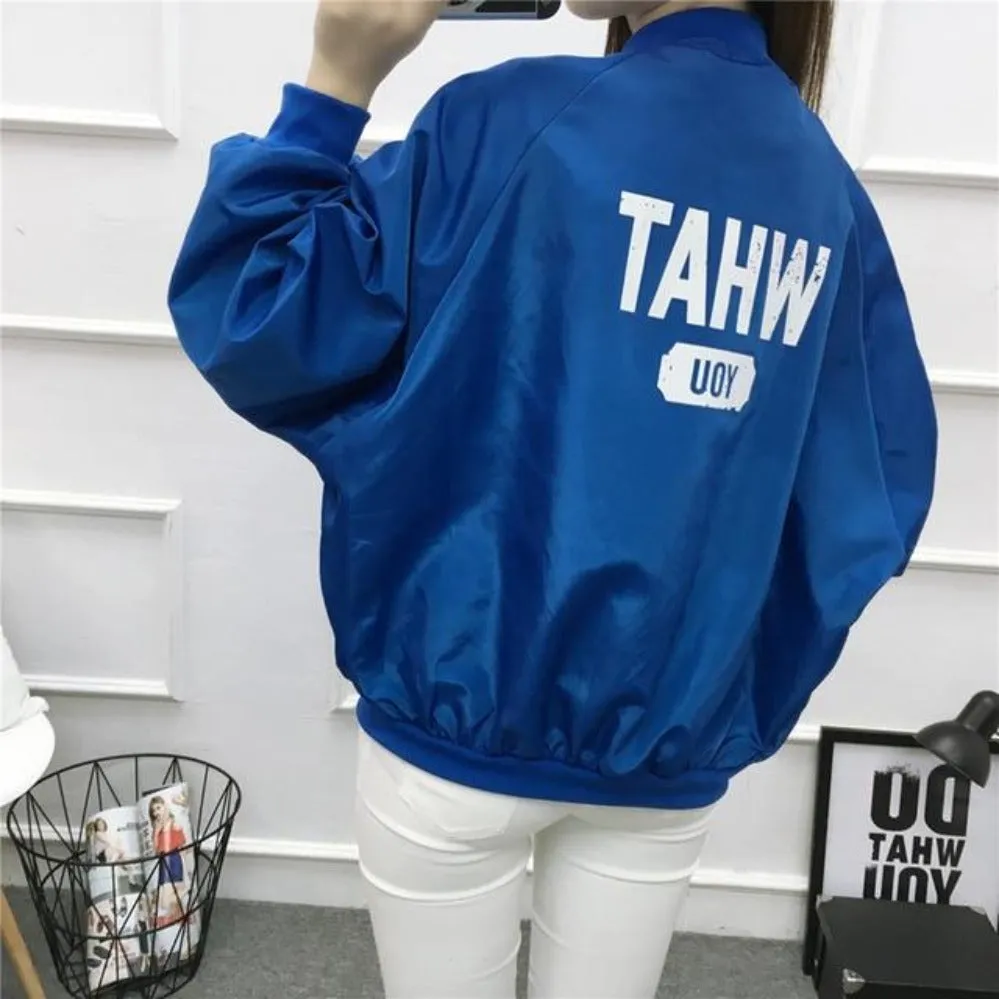 Thin Windbreaker Outwear Bomber Baseball  Jacket