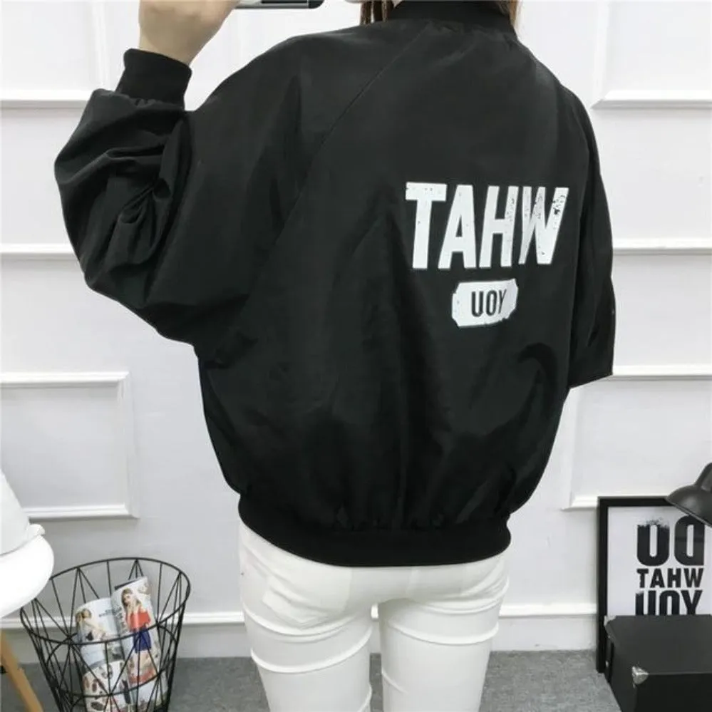 Thin Windbreaker Outwear Bomber Baseball  Jacket