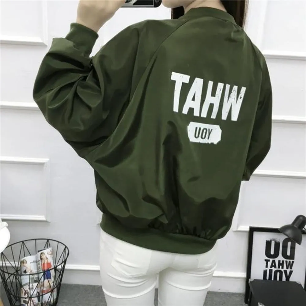 Thin Windbreaker Outwear Bomber Baseball  Jacket