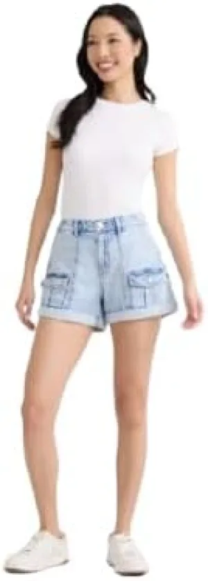 Time and Tru Women's Cuff Utility Shorts