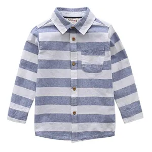 Toddler Boy Long Sleeve Navy/White Stripes Shirt