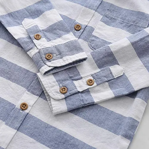 Toddler Boy Long Sleeve Navy/White Stripes Shirt