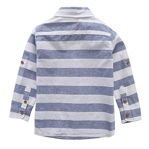 Toddler Boy Long Sleeve Navy/White Stripes Shirt