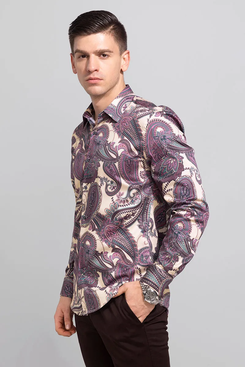 Turkish Paisley Beige Shirt