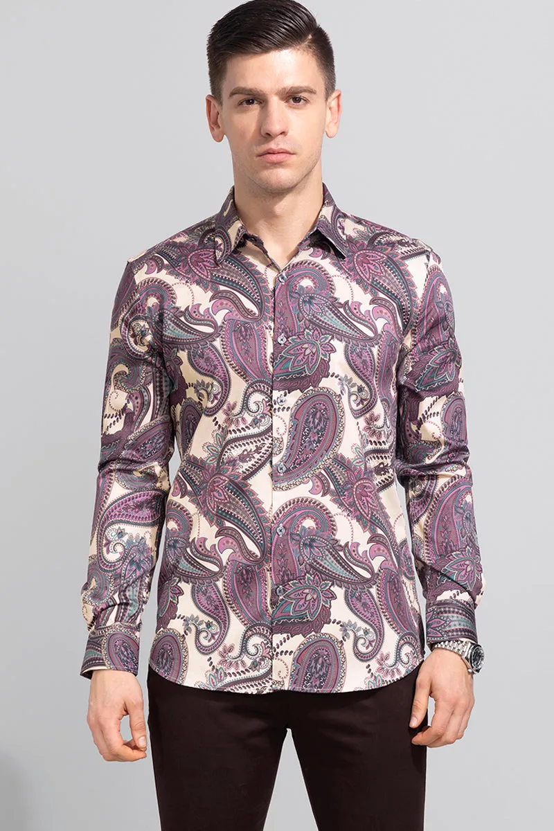 Turkish Paisley Beige Shirt