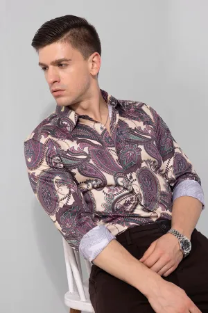 Turkish Paisley Beige Shirt