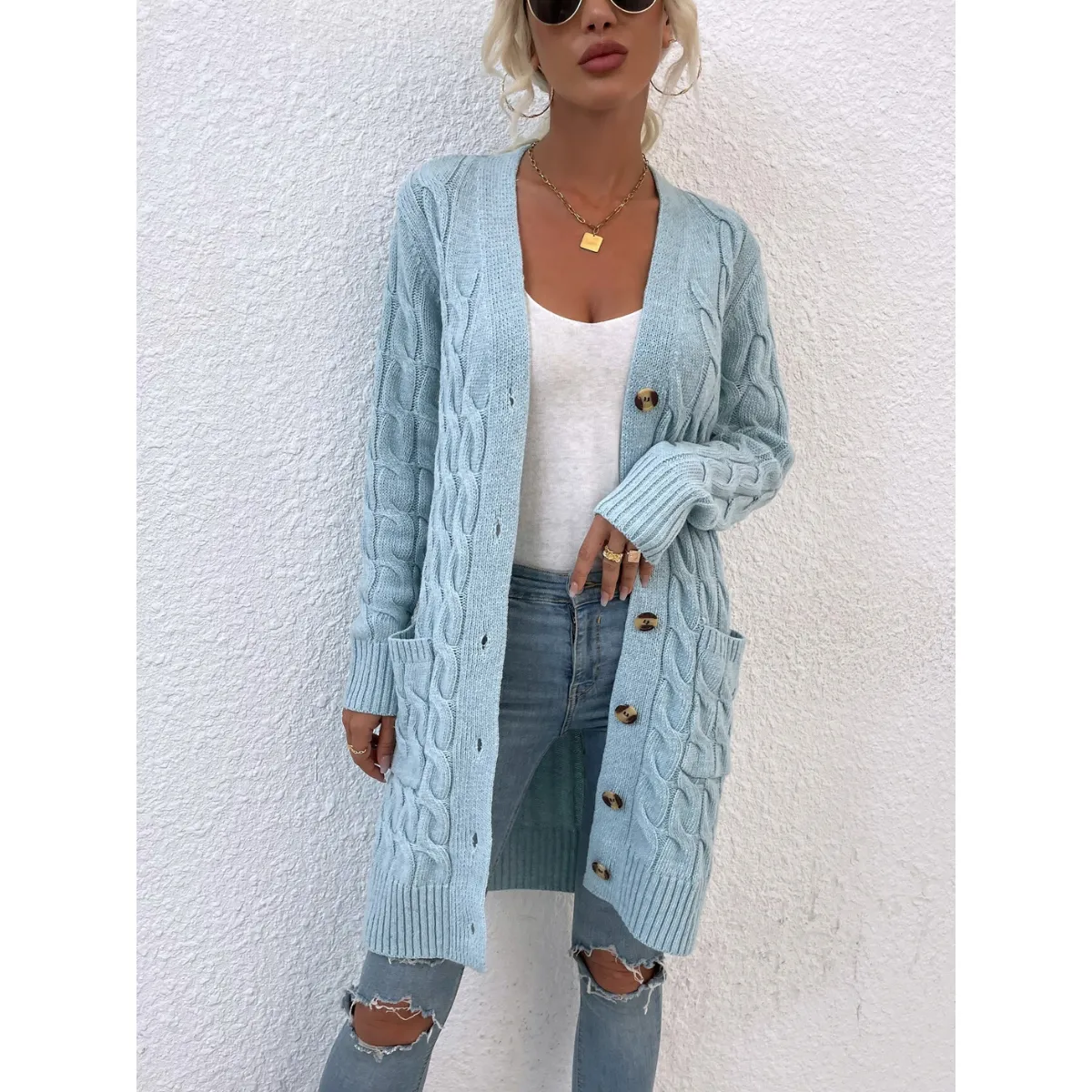 Winter Knitted Long Cardigan