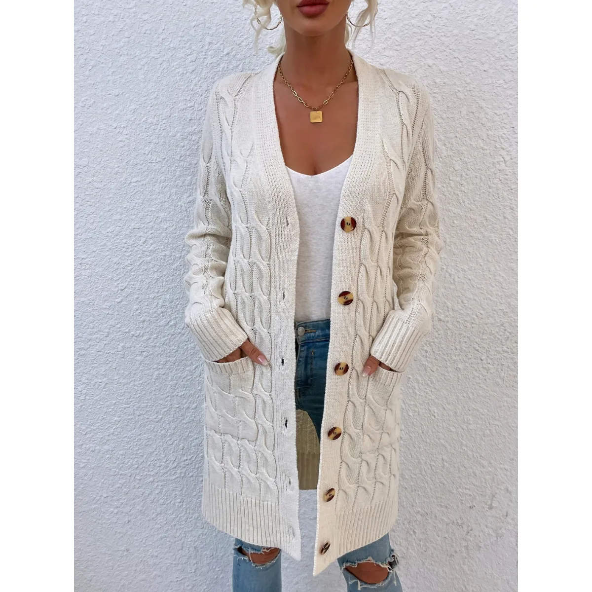 Winter Knitted Long Cardigan