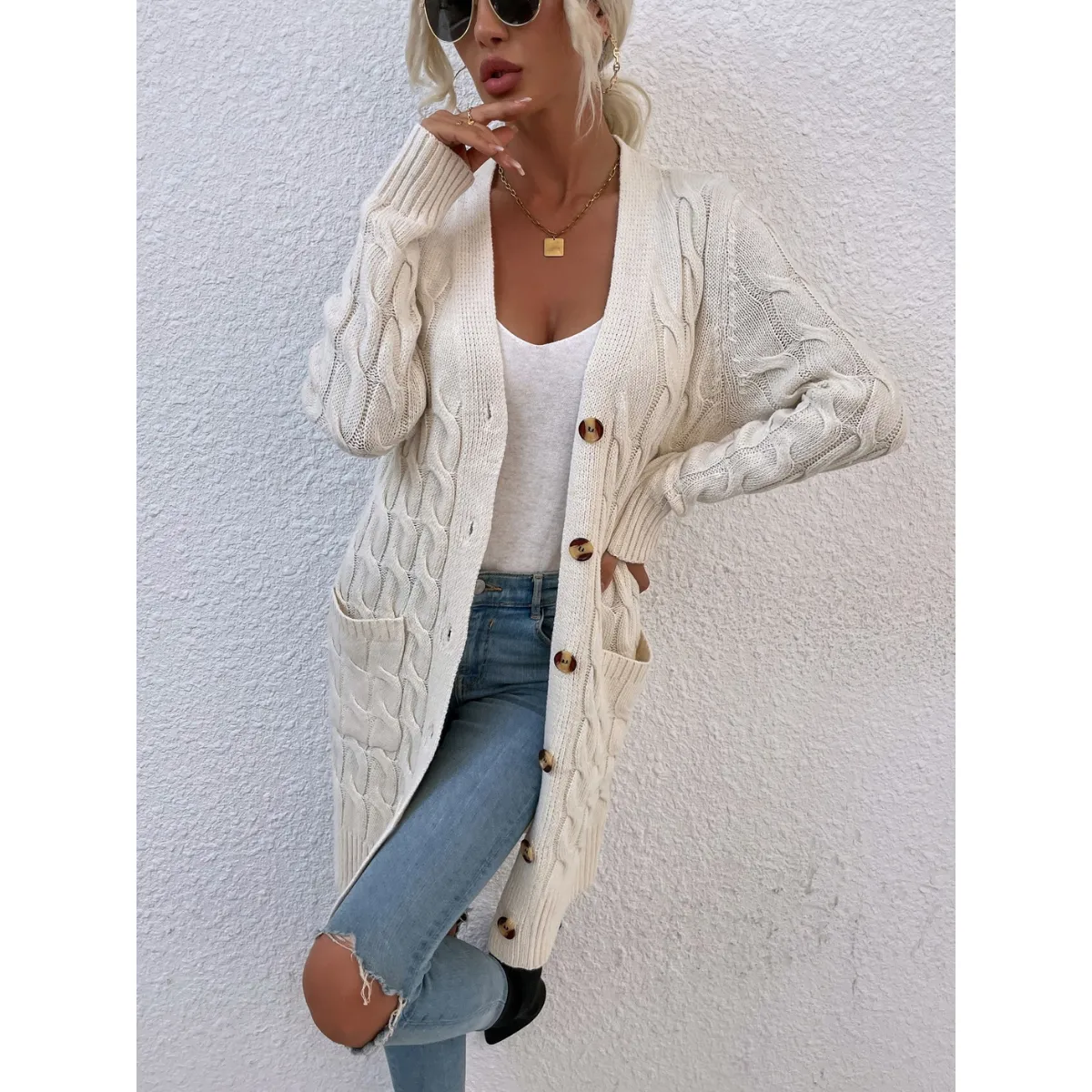 Winter Knitted Long Cardigan