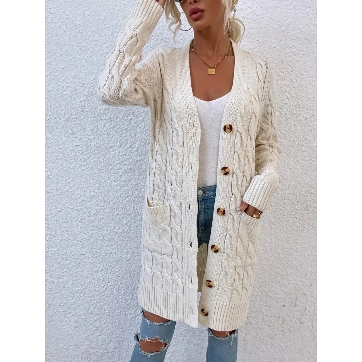 Winter Knitted Long Cardigan