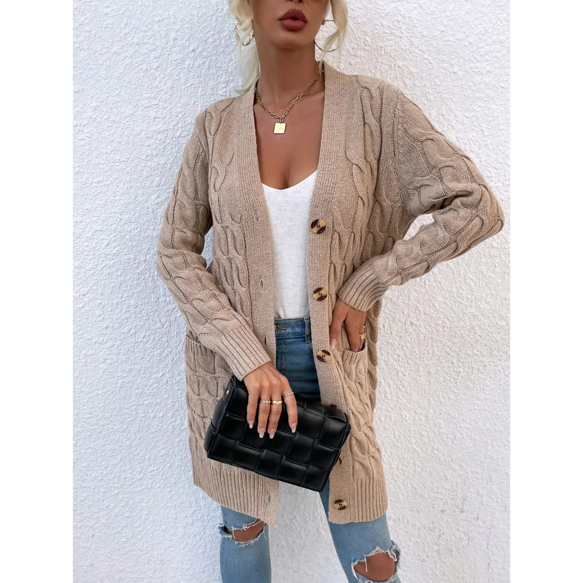 Winter Knitted Long Cardigan