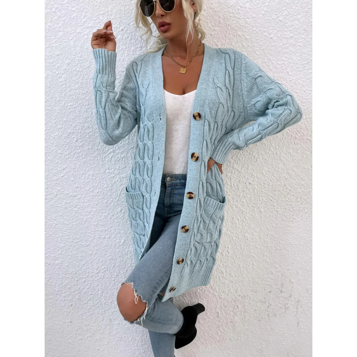 Winter Knitted Long Cardigan