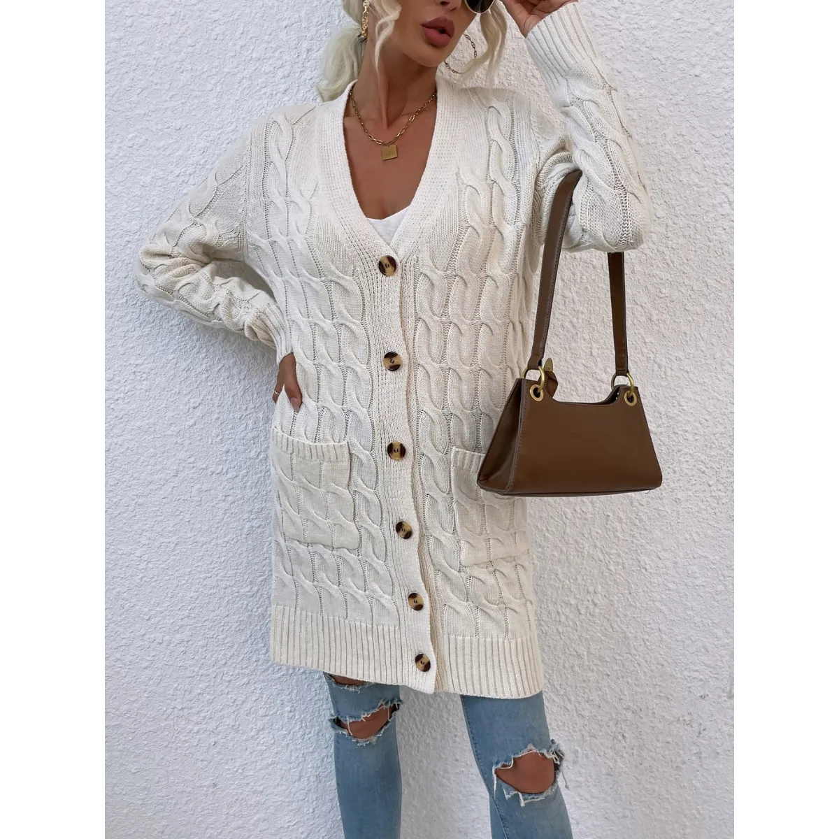 Winter Knitted Long Cardigan