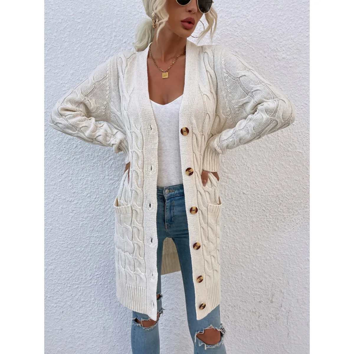 Winter Knitted Long Cardigan