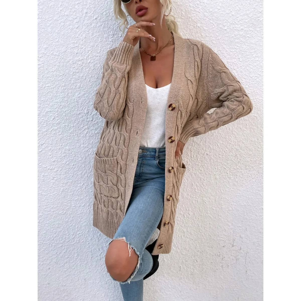 Winter Knitted Long Cardigan