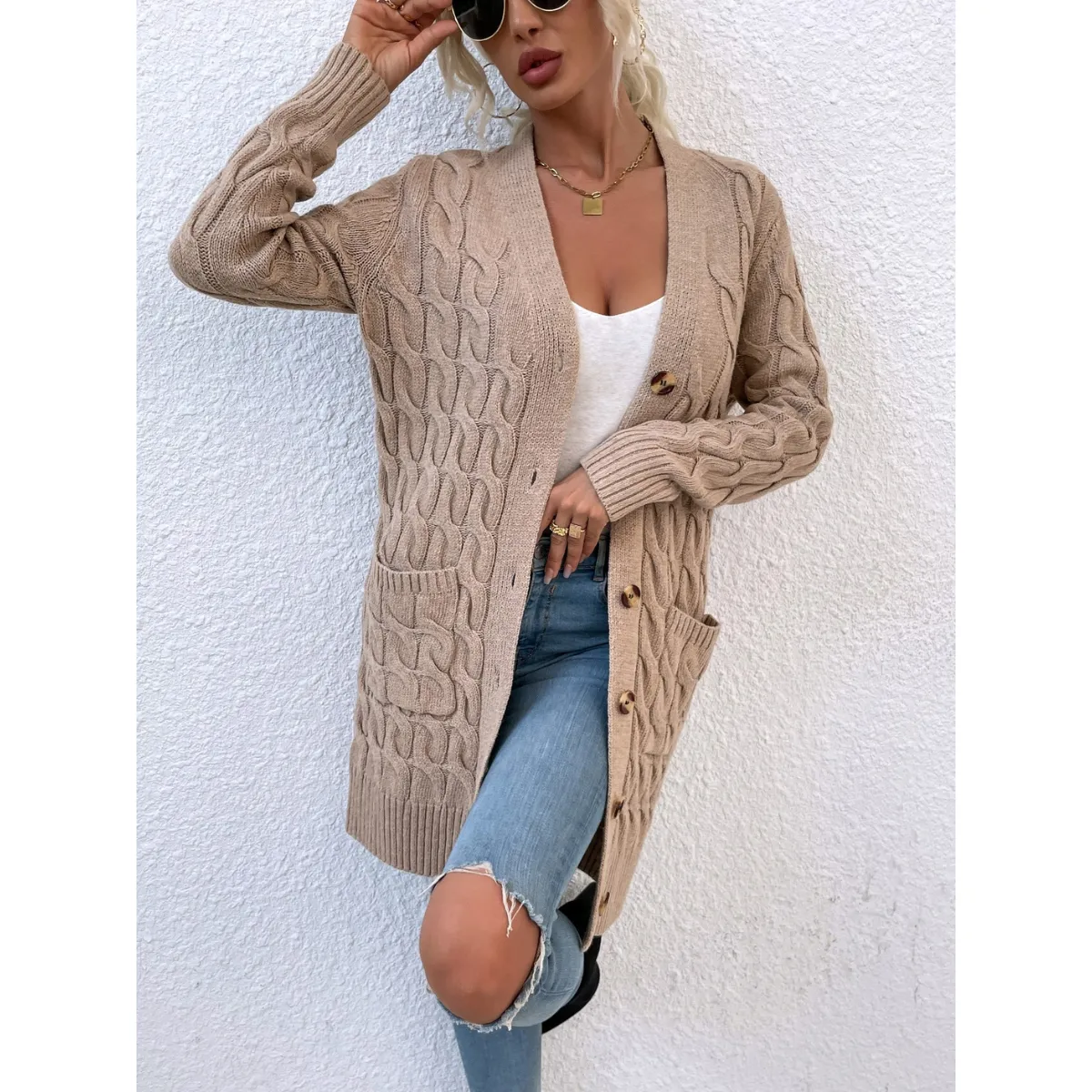 Winter Knitted Long Cardigan