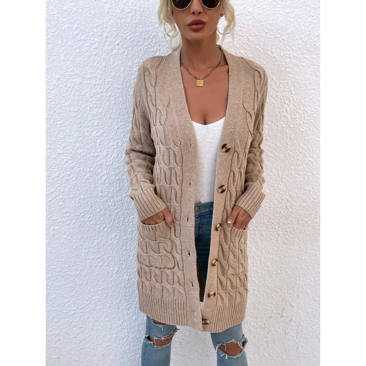 Winter Knitted Long Cardigan