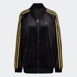Women’s adidas Originals Velvet Monogram Track Jacket Black
