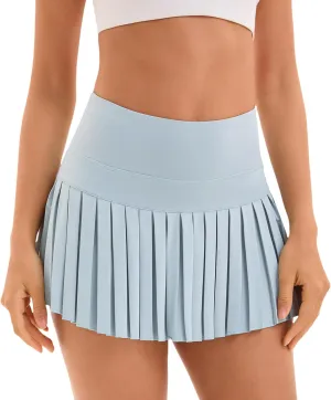 Yknktstc Women Tennis Skirt with Pocket Pleated Golf Skort Active Workout Running Athletic Shorts